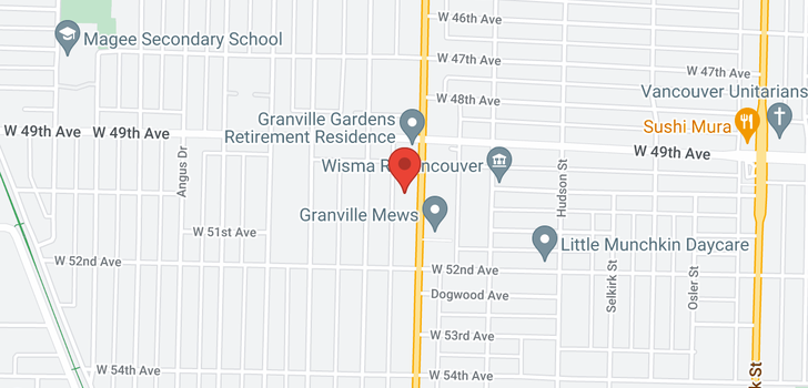map of 6629 GRANVILLE STREET